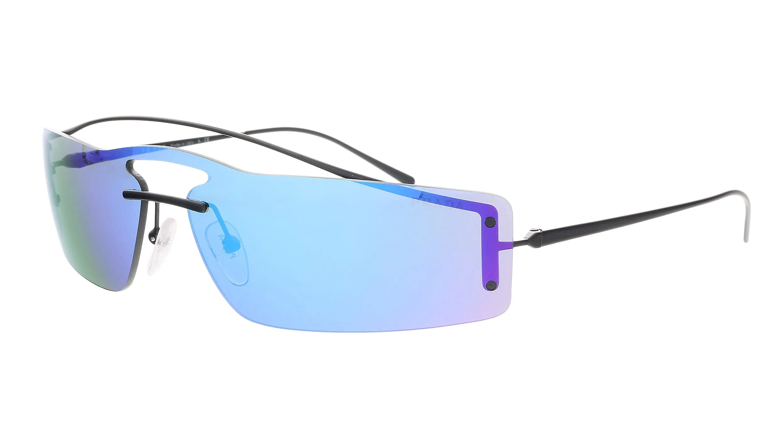 Prada PR61VS 1AB336  Black Rectangular Sunglasses