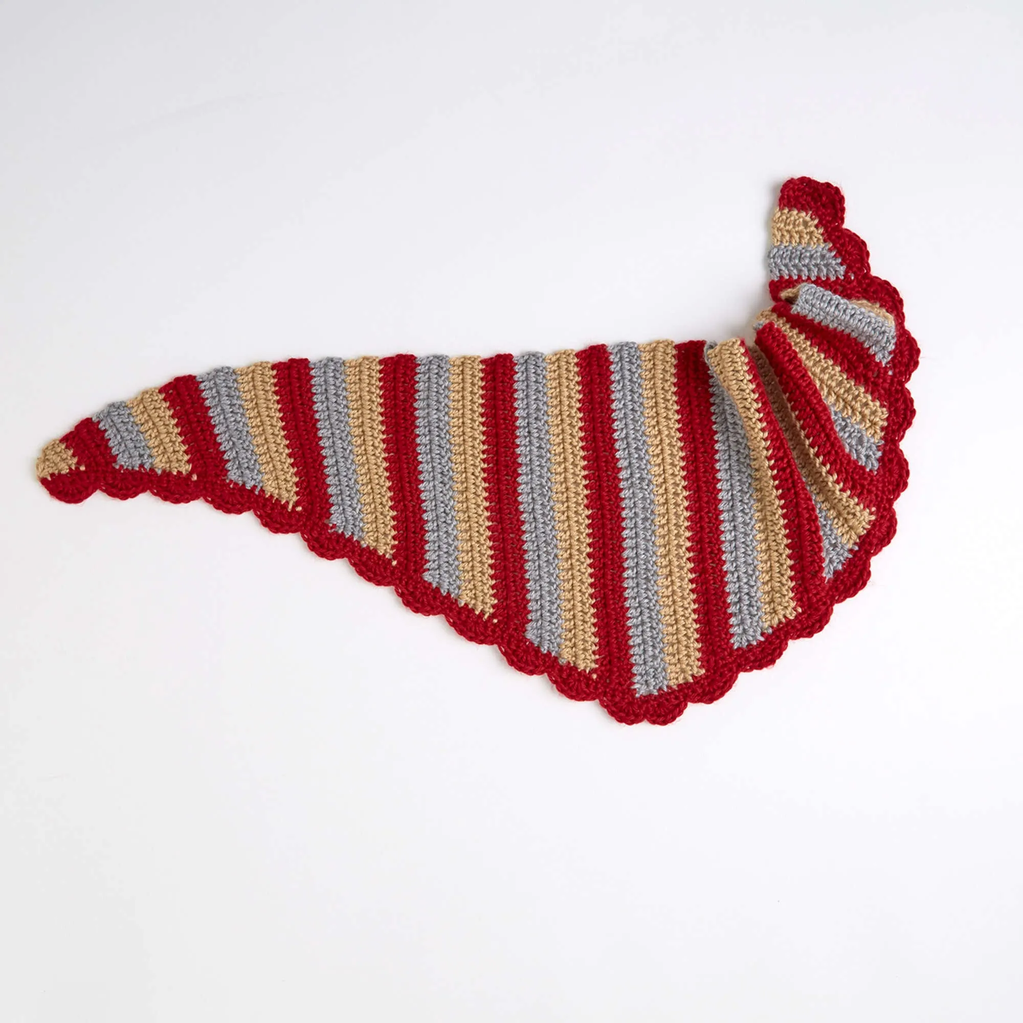 Red Heart Crochet Maryana Striped Scarf