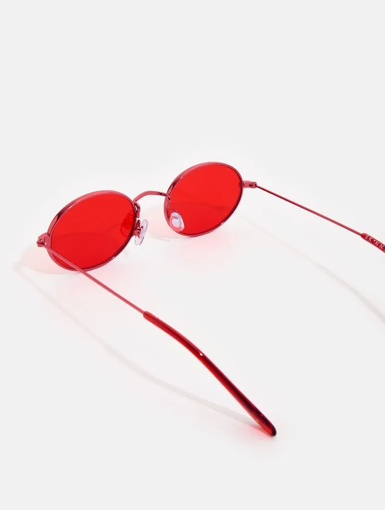 Red Oval Sunglasses