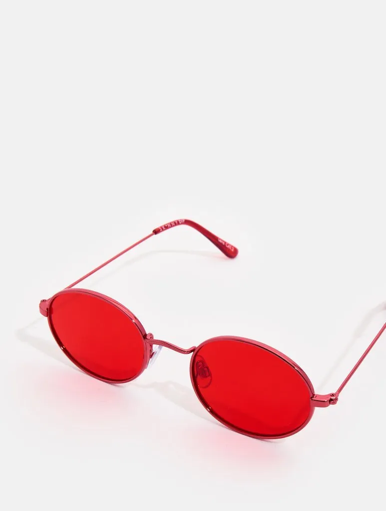 Red Oval Sunglasses