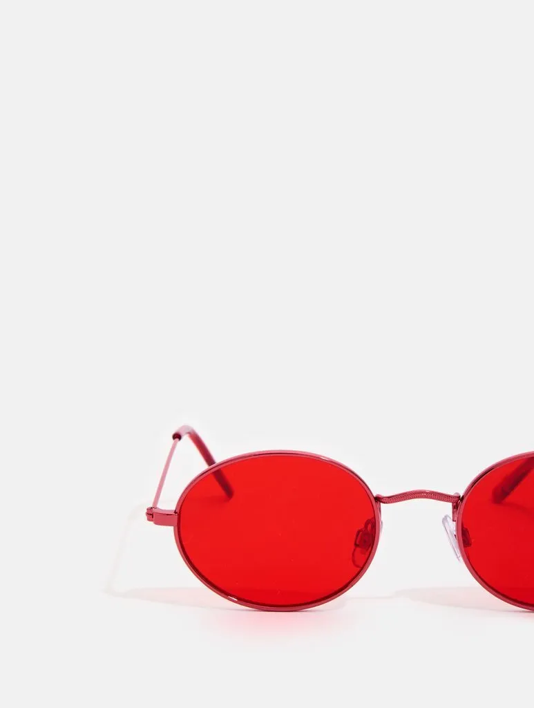 Red Oval Sunglasses