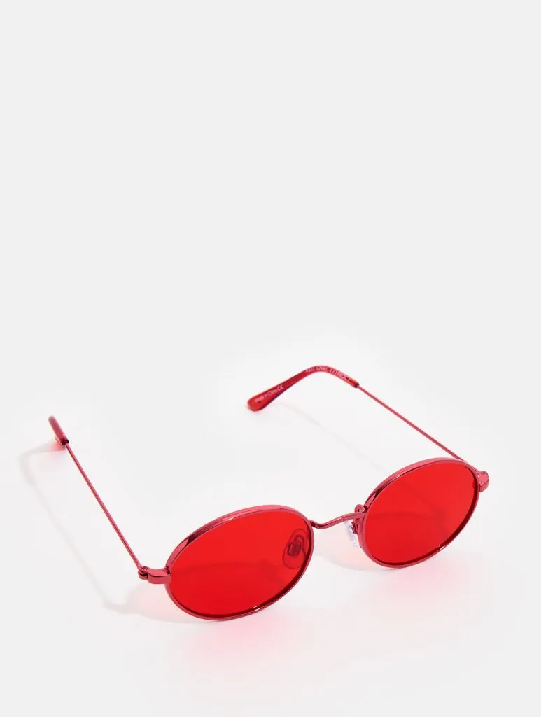 Red Oval Sunglasses