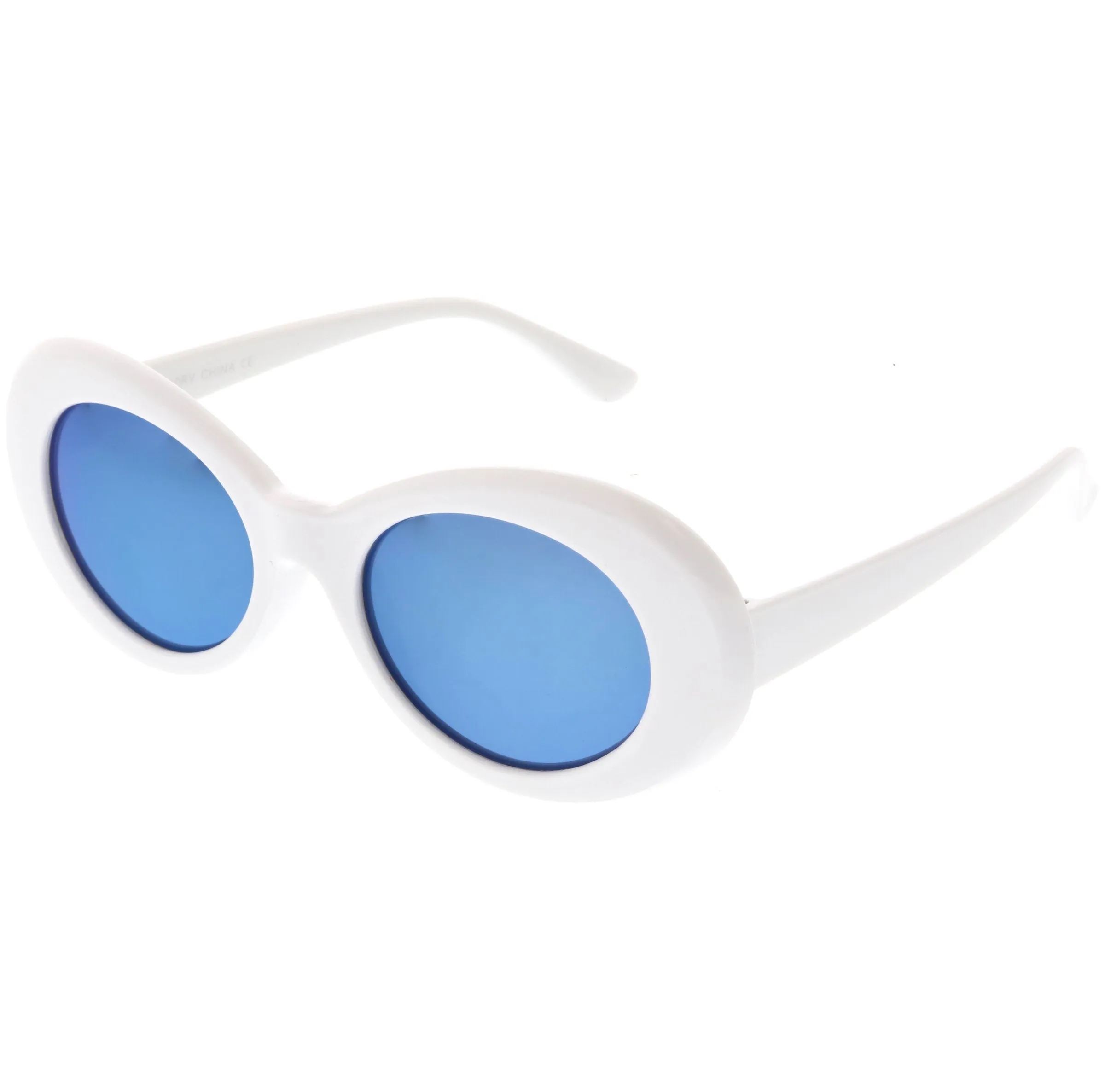 Retro 1990's Hipster Clout Goggles Oval Mirrored Lens Sunglasses C507