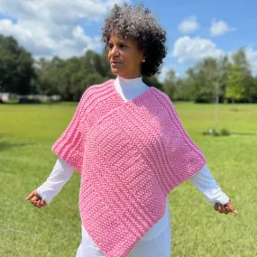 Seed Stitch Poncho Pattern in 2 Sizes