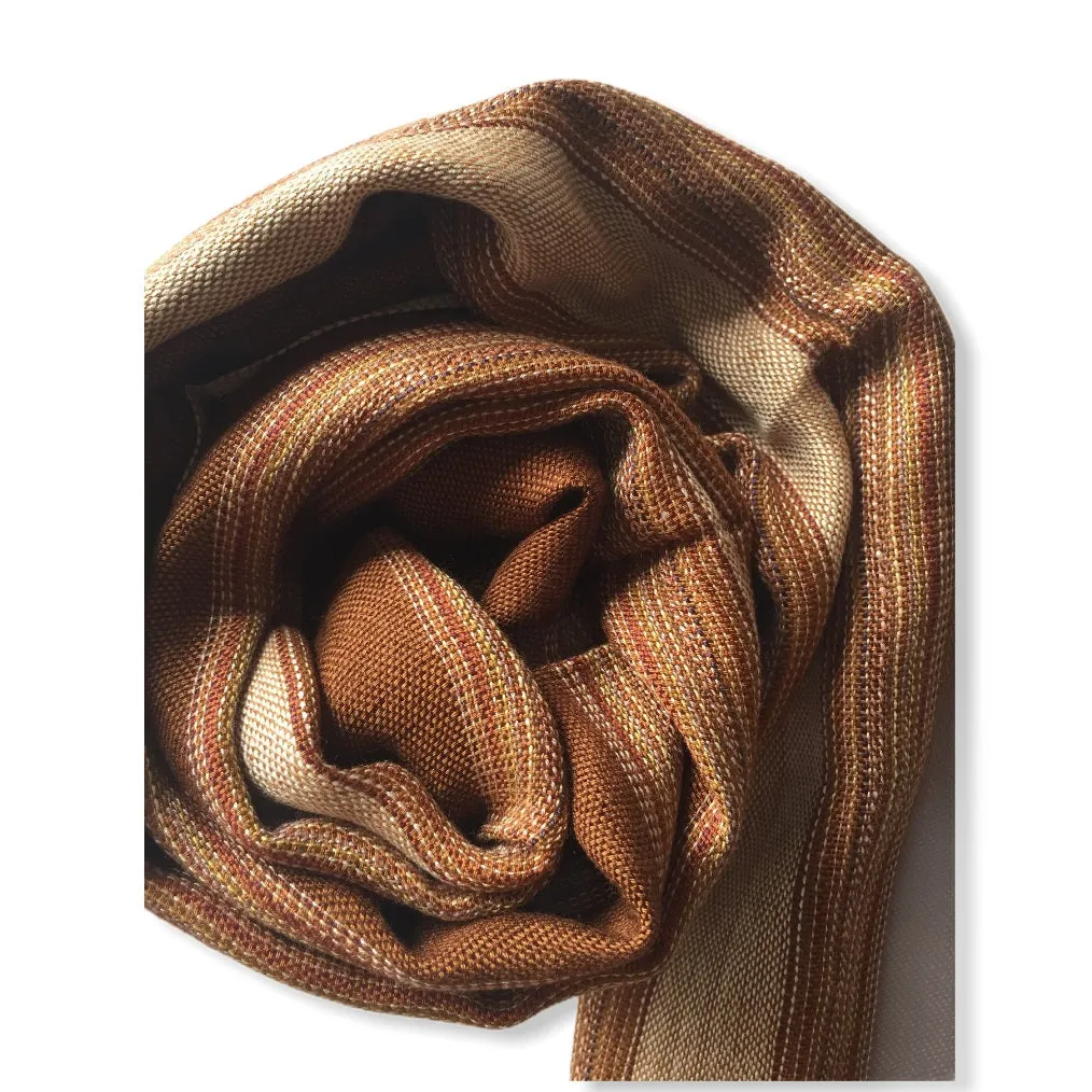 Small Striped Handwoven Scarf - Neutrals