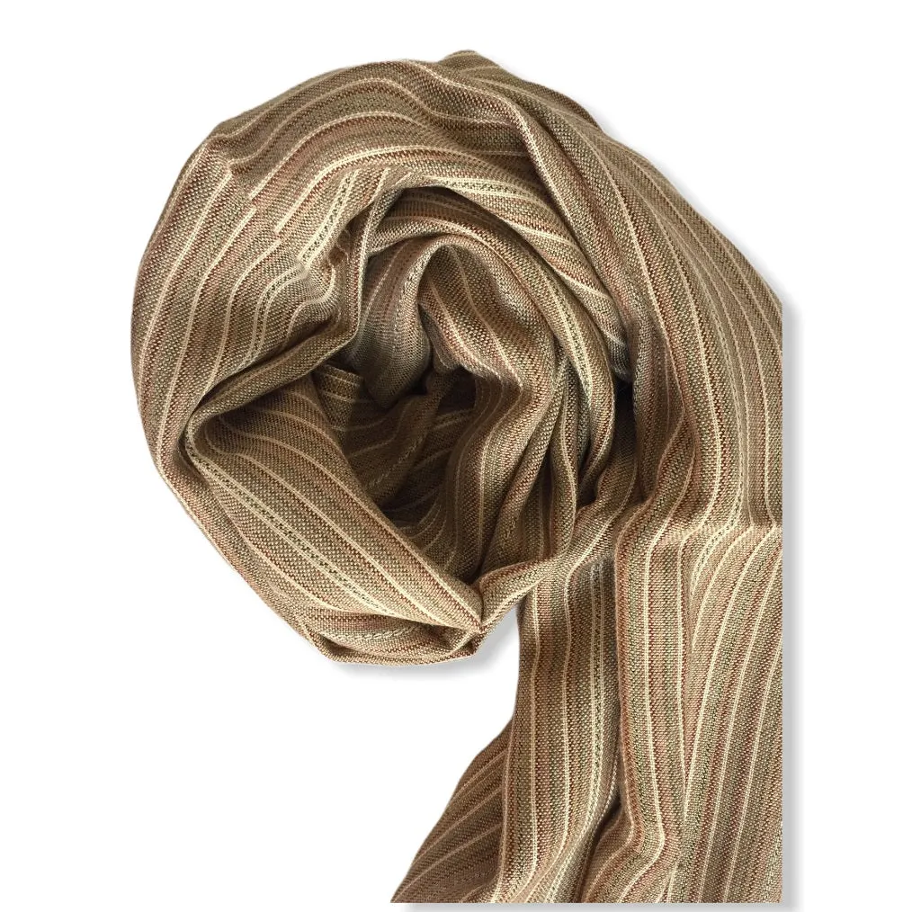 Small Striped Handwoven Scarf - Neutrals