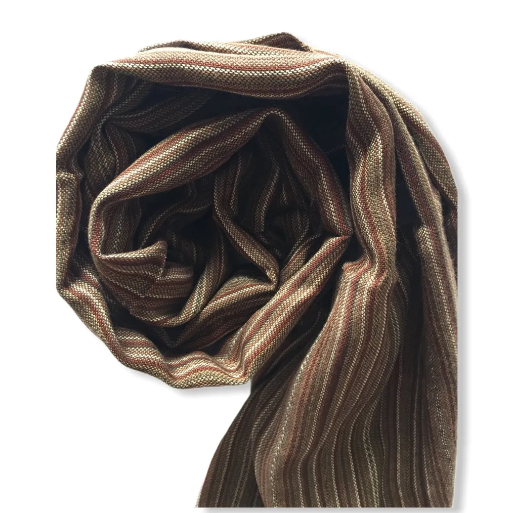 Small Striped Handwoven Scarf - Neutrals