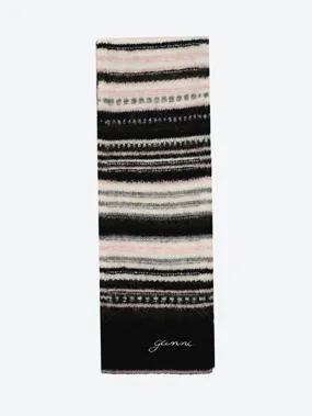 Striped soft wool scarf