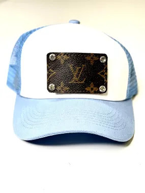 Trucker Foam Hats in Blue, medium no border patch/rhinestone