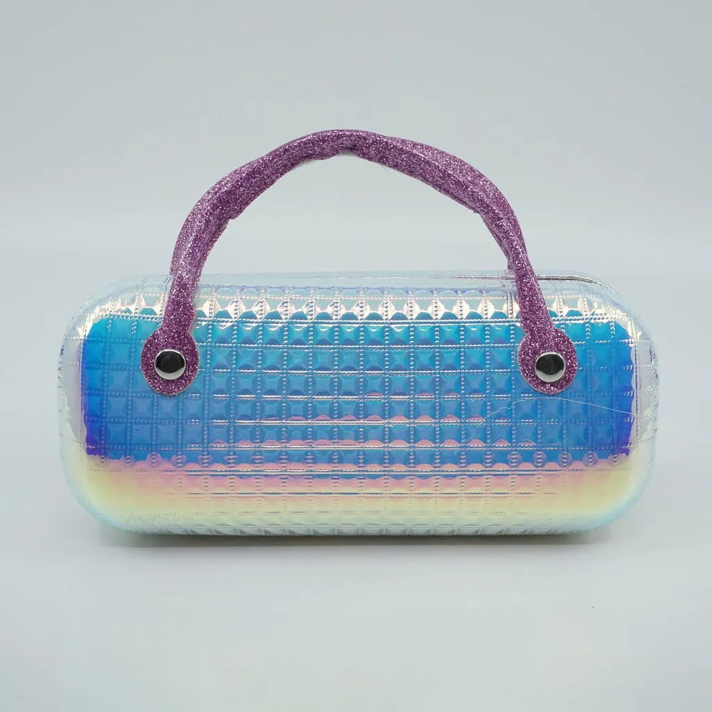 Under the Sea Holographic Seashells Case with an Multi Color Wayfearer Frame Sunglass -  Sunglasses and Case Set
