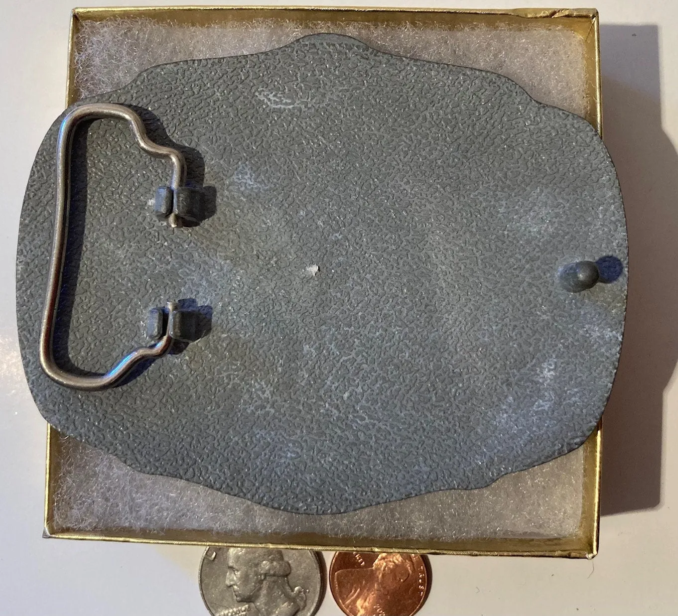 Vintage Metal Belt Buckle, U.S. Air Force, Air Superiority, USAF, Airplanes, Jets, Heavy Duty, Quality, Thick Metal, Made in USA, 4" x 3"