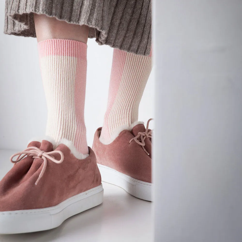 Women's BLanCHE Socks - Pastel Pink, Purple, & Cream