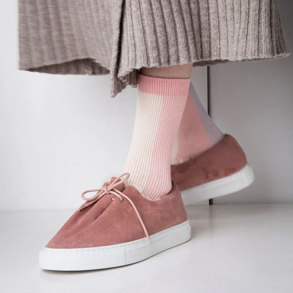 Women's BLanCHE Socks - Pastel Pink, Purple, & Cream