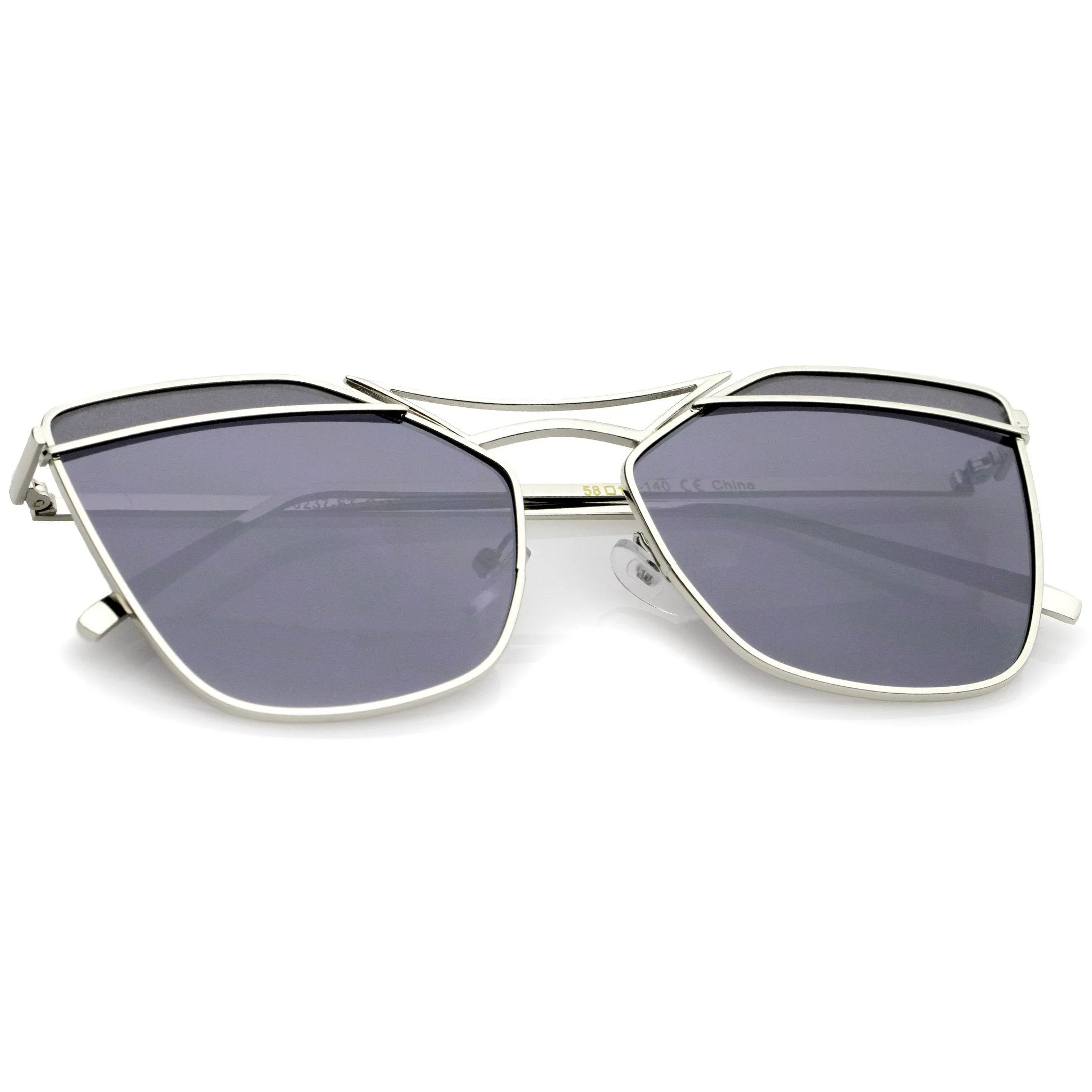 Women's Laser Cut Dual Flat Lens Sunglasses A968