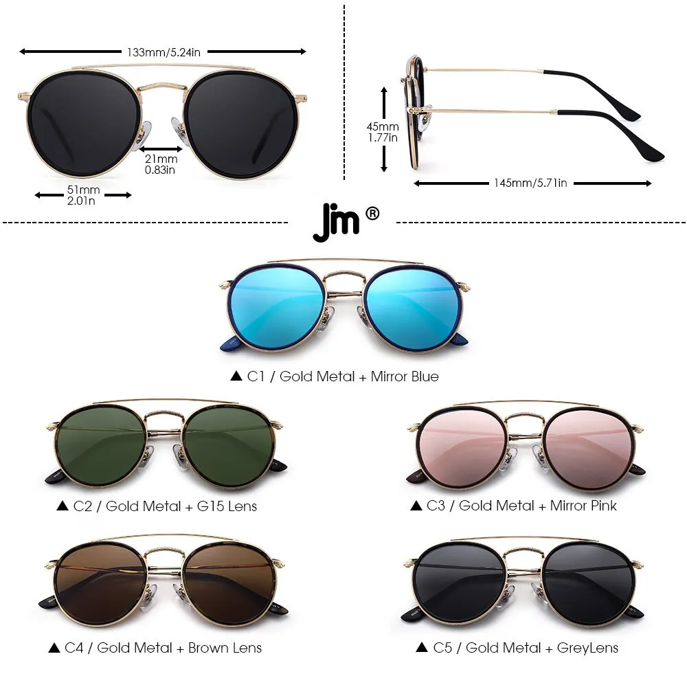 YOOSKE Vintage Round Sunglasses